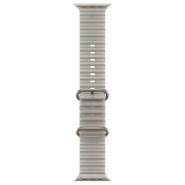 Apple Watch Series Ultra 4 49mm Natural Titanium Case with Translucent Gray Ocean Band One Size